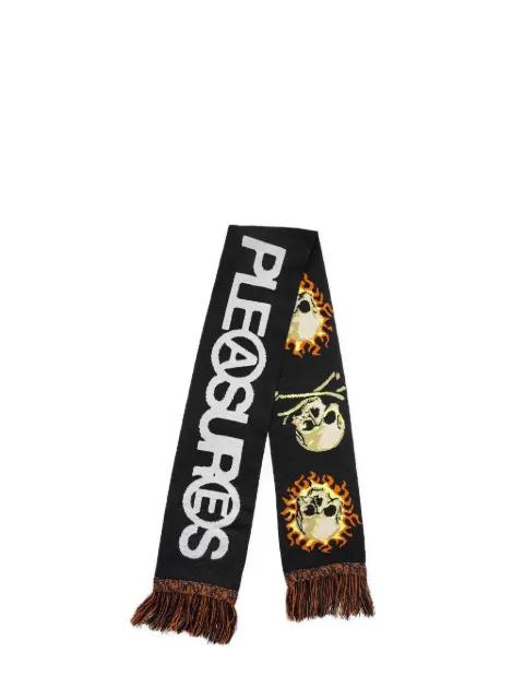 Zine skull fringed scarf by PLEASURES