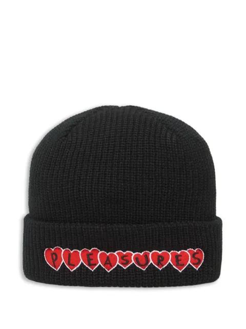 hearts-motif beanie hat by PLEASURES
