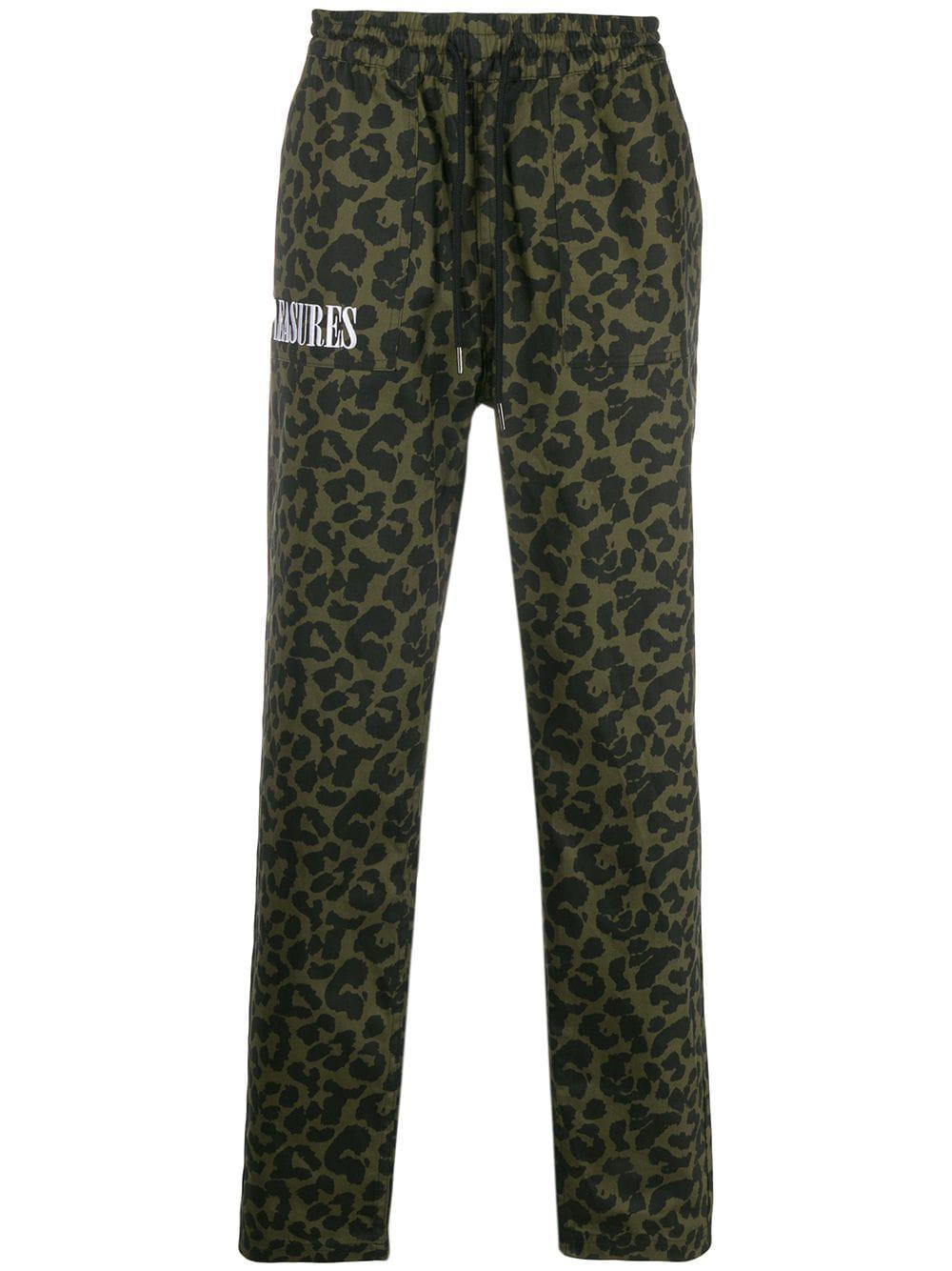 leopard print drawstring trousers by PLEASURES
