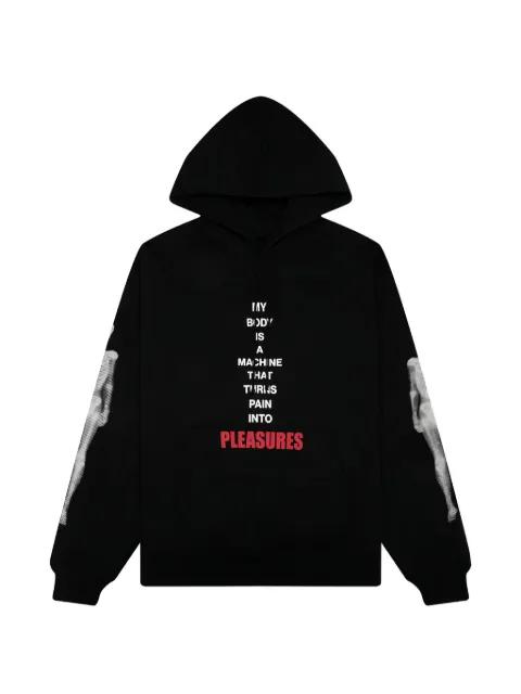 skeleton print hoodied sweatshirt by PLEASURES