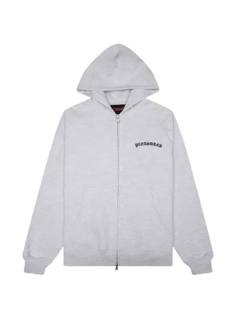 zip embroidered hoodie by PLEASURES