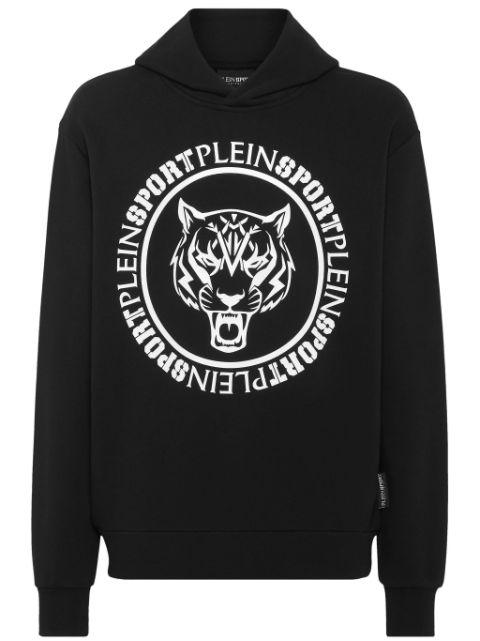 Carbon Tiger cotton-blend hoodie by PLEIN SPORT