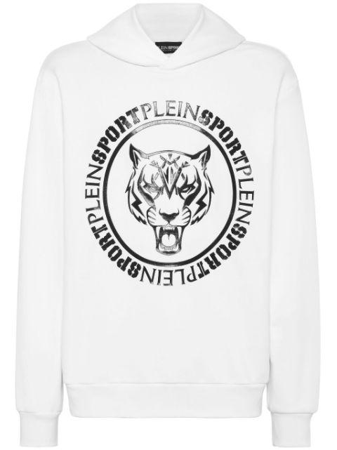 Carbon Tiger cotton-blend hoodie by PLEIN SPORT