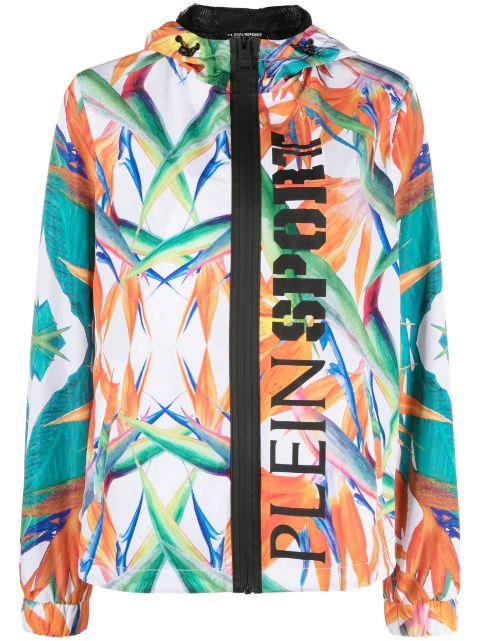 K-Way floral-print zipped lightweight jacket by PLEIN SPORT