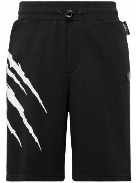 Scratch-print track shorts by PLEIN SPORT