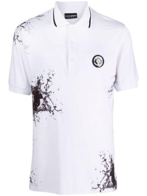 Splash-print cotton polo shirt by PLEIN SPORT