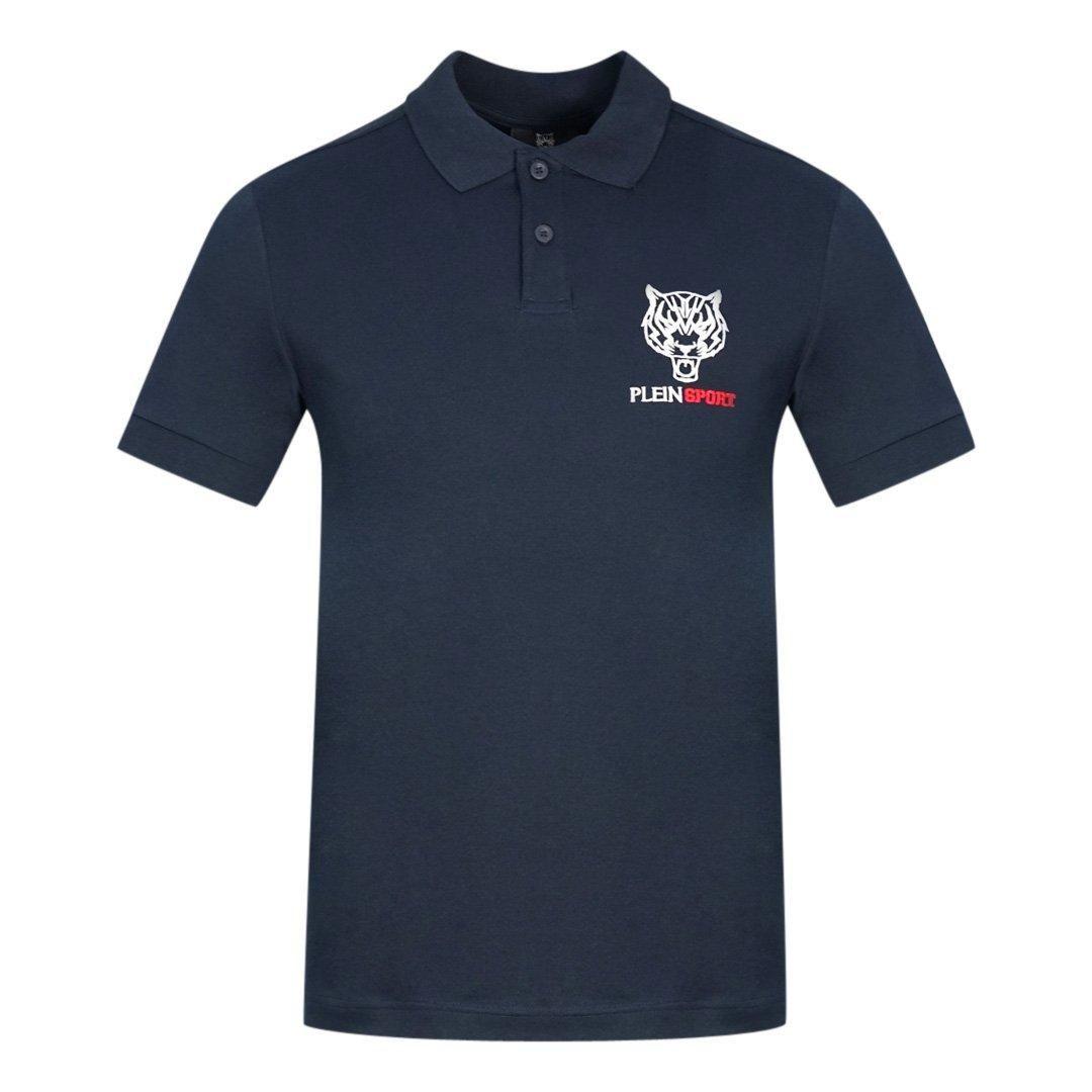 Sport Block Chest Logo Navy Blue Polo Shirt by PLEIN SPORT