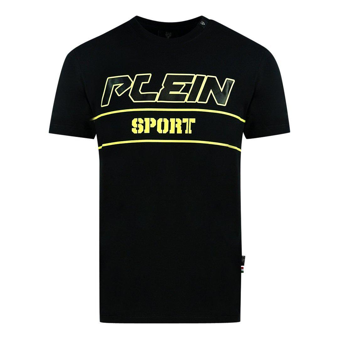 Sport Block Gold Logo Black T-Shirt by PLEIN SPORT