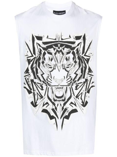Thunder Tiger cotton tank top by PLEIN SPORT