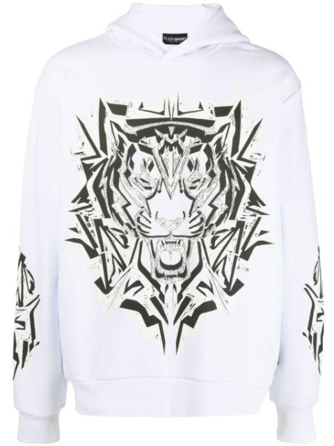 Thunder Tiger graphic-print hoodie by PLEIN SPORT