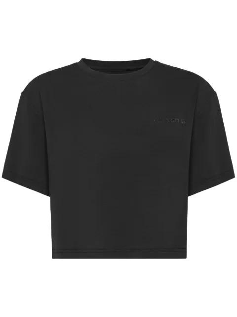 cotton cropped T-shirt by PLEIN SPORT