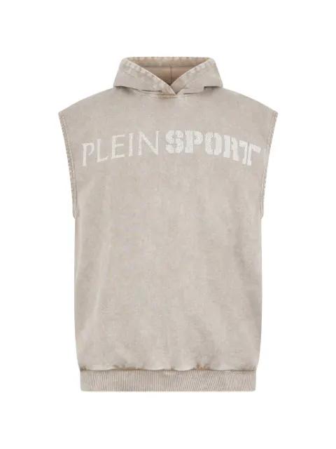 crackle-effect sleeveless hoodie by PLEIN SPORT