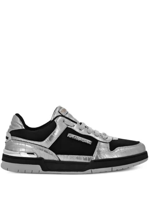 crocodile-effect panel sneakers by PLEIN SPORT