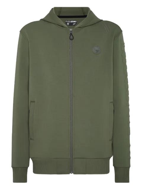 embossed logo-detail zip-up hoodie by PLEIN SPORT