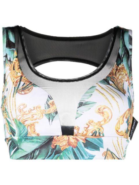 floral-print sport bra by PLEIN SPORT