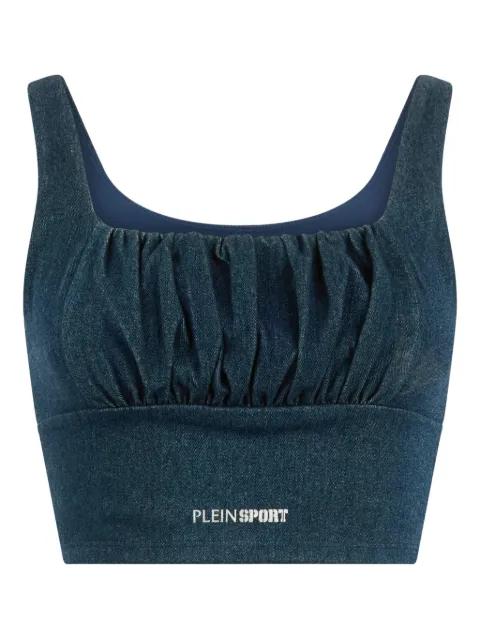 gathered denim top by PLEIN SPORT