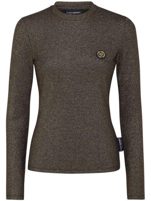 glitter-embellished logo-patch T-shirt by PLEIN SPORT