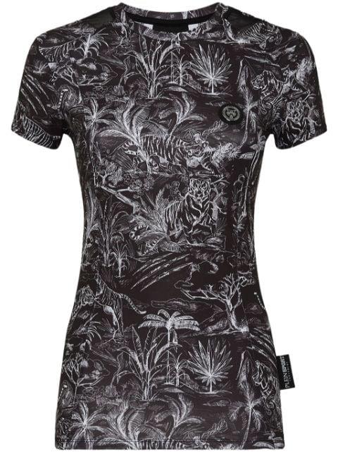 graphic-print compression T-shirt by PLEIN SPORT