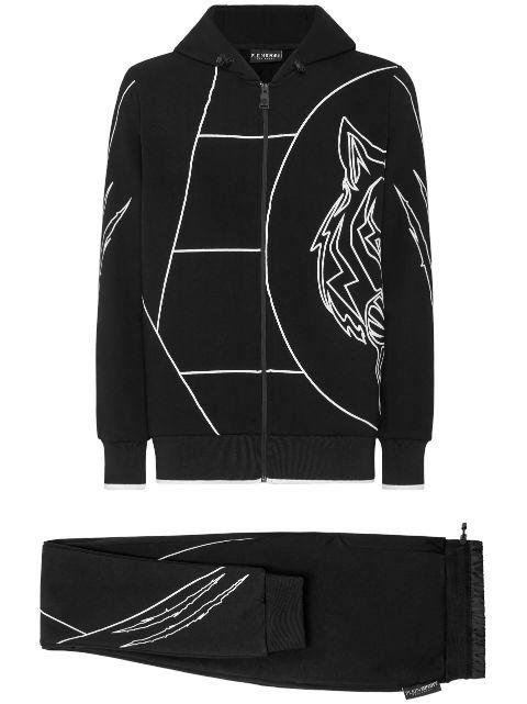 graphic-print hoodied tracksuit by PLEIN SPORT