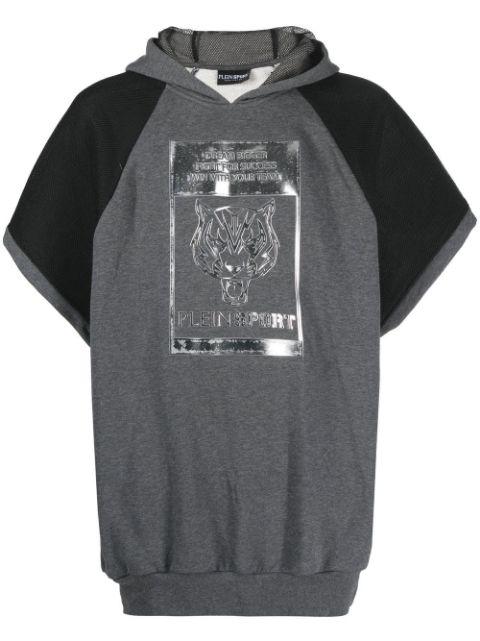 graphic-print short-sleeve hoodie by PLEIN SPORT