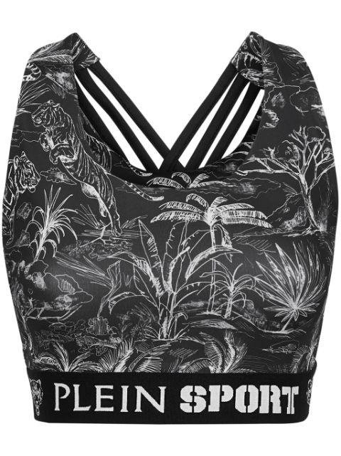 graphic-print sports bra by PLEIN SPORT