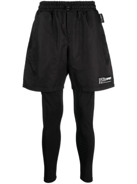 layered running shorts by PLEIN SPORT
