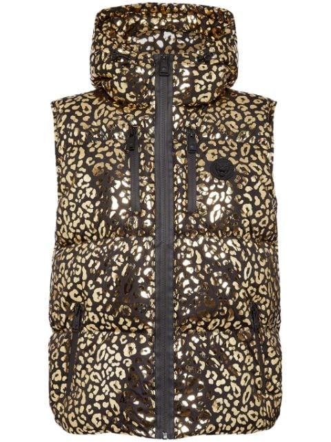 leopard-print puffer gilet by PLEIN SPORT