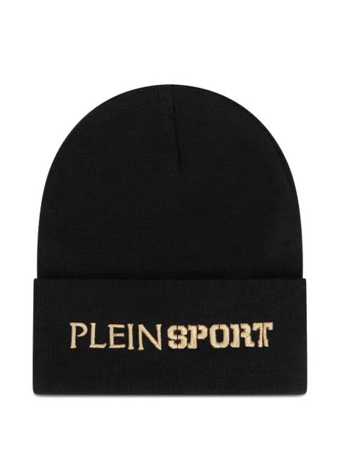logo-embroidered ribbed-cuff beanie hat by PLEIN SPORT