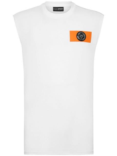 logo-patch cotton tank by PLEIN SPORT