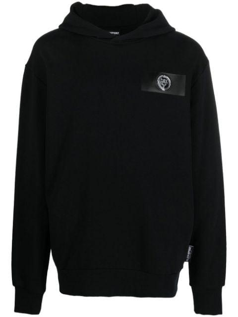 logo-patch long-sleeved hoodie by PLEIN SPORT