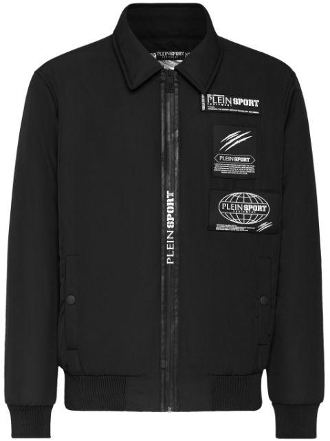 logo-patch matte-finish bomber jacket by PLEIN SPORT