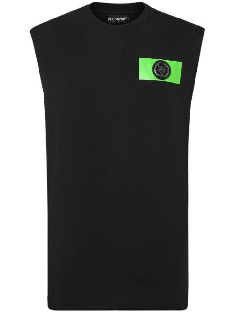 logo-plaque cotton tank top by PLEIN SPORT