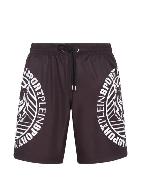 logo-print Tiger swim trunks by PLEIN SPORT