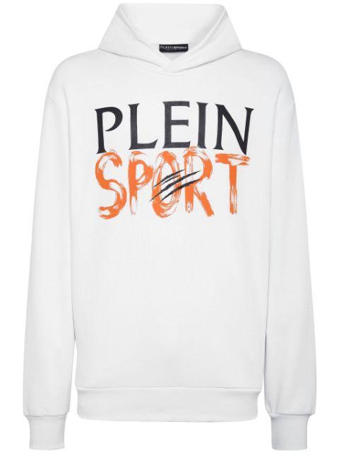 logo-print cotton-blend hoodie by PLEIN SPORT