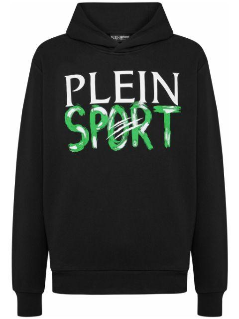 logo-print cotton-blend hoodie by PLEIN SPORT