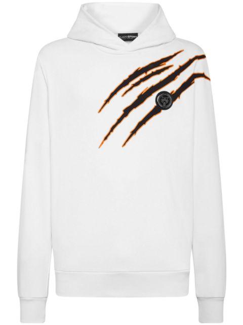 logo-print cotton blend hoodie by PLEIN SPORT