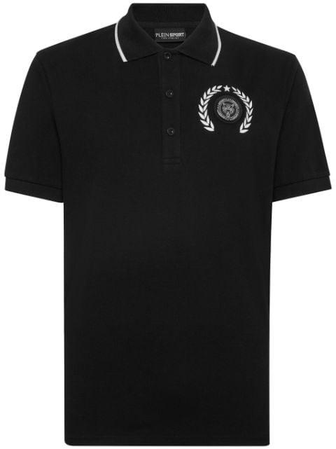 logo-print cotton polo shirt by PLEIN SPORT