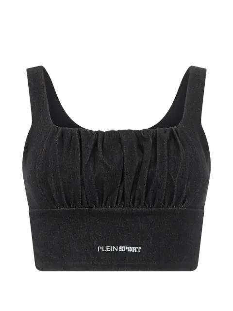 logo-print crop top by PLEIN SPORT