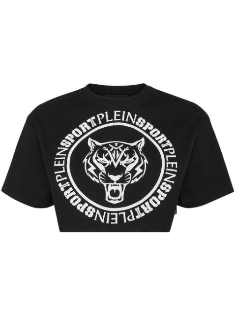 logo-print cropped T-shirt by PLEIN SPORT