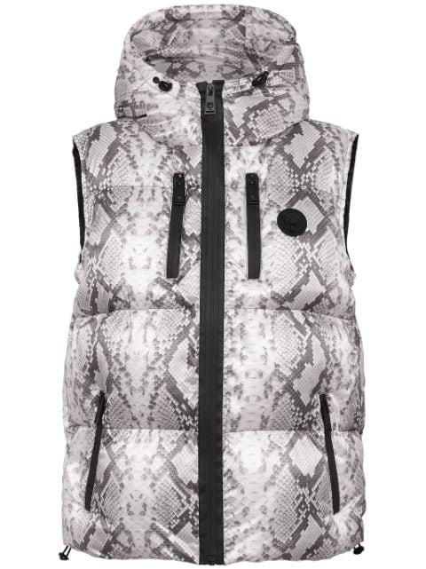 logo-print hoodied gilet by PLEIN SPORT