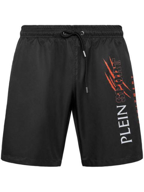 logo-print swim shorts by PLEIN SPORT