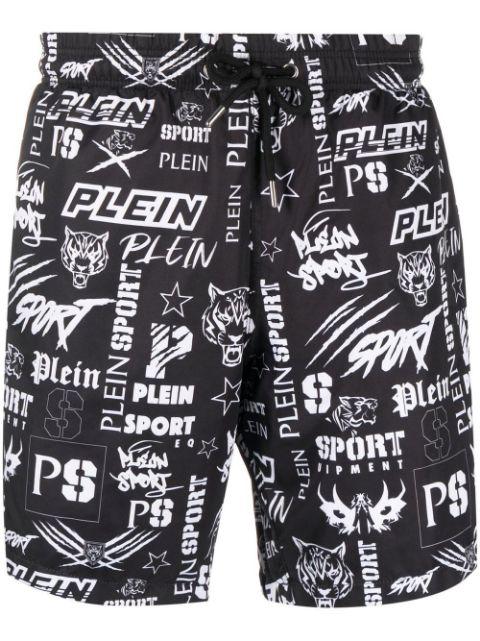 logo-print swim shorts by PLEIN SPORT