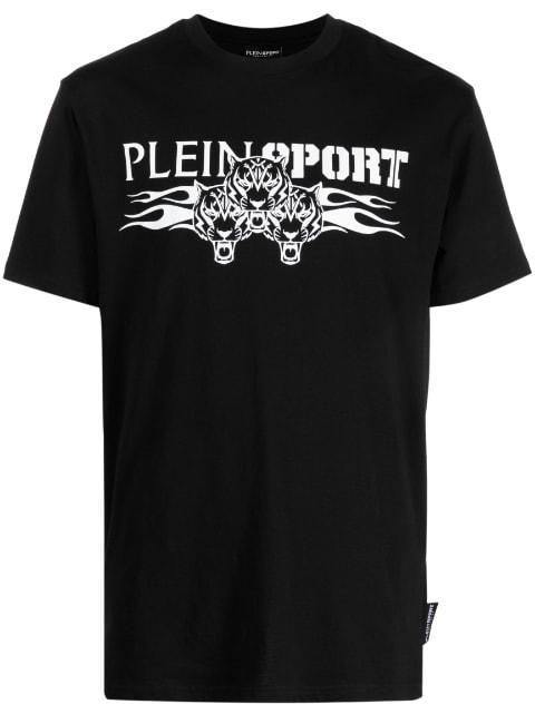 logo tiger-print T-shirt by PLEIN SPORT