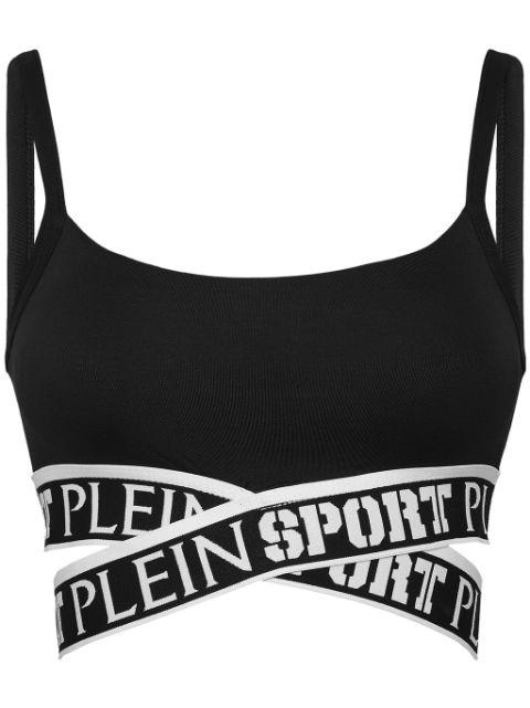logo-underband crop top by PLEIN SPORT