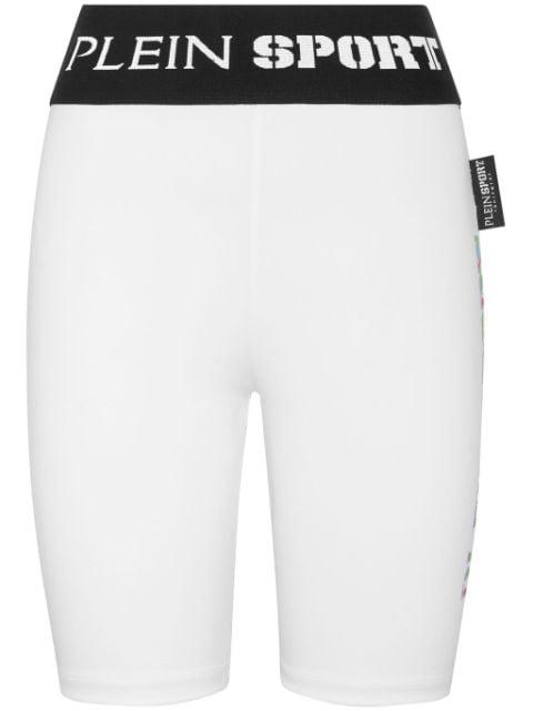 logo-waistband cycling shorts by PLEIN SPORT