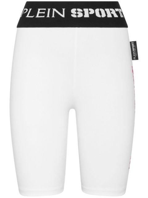 logo-waistband cycling shorts by PLEIN SPORT