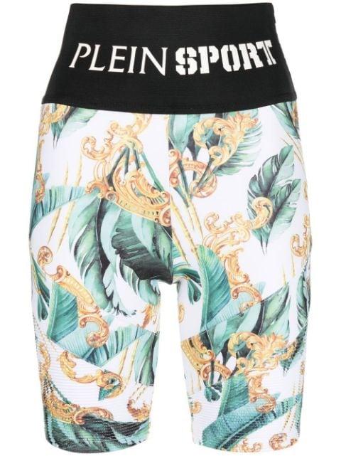 logo-waistband cycling shorts by PLEIN SPORT