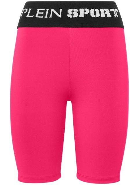 logo-waistband cycling shorts by PLEIN SPORT