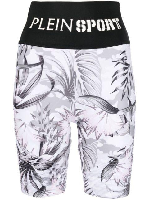 logo-waistband floral-print shorts by PLEIN SPORT