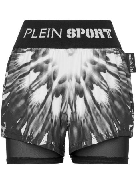 logo-waistband graphic-print shorts by PLEIN SPORT